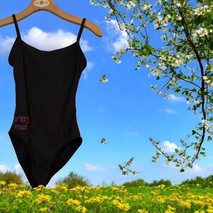 Wear Moi Texas Joffrey Ballet School Dance Black Basic Leotard Size S Balletcore